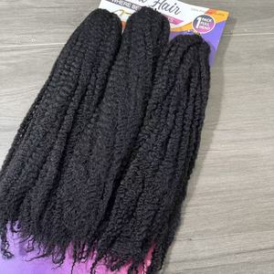Offre Spéciale – Mèches Synthétiques Afro Kinky Marley en Vrac, Douces et Volumineuses, 18 pouces, 3x MHALI Braid <span class=keywords><strong>Meche</strong></span>, pour Crochet et Torsades Marley – Vente en Gros - Product Image 6