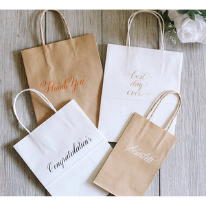 <span class=keywords><strong>la</strong></span> venta al por menor de <span class=keywords><strong>la</strong></span> fiesta de <span class=keywords><strong>la</strong></span> boda favor de <span class=keywords><strong>la</strong></span> tienda grande liso blanco artesanía de compras bolsa de papel kraft - Product Image 2