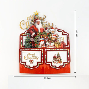 Carte de vœux de Noël 3D pop-up en gros, faite à la main, avec motifs Père Noël, sapin de Noël, ours et renne, carte cadeau de Noël - Product Image 5