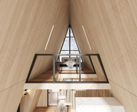 Maison en forme de A pour 2 chambres à coucher, structure préfabriquée en acier léger, conception triangulaire avec style unique