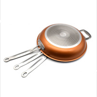 Pot antiadhésif de couleur cuivre, plusieurs tailles, alliage d'aluminium pressé, poêle ronde, cuisinière à induction, pot en aluminium