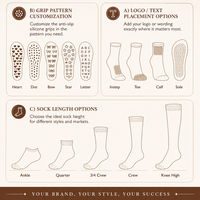 Chaussettes antidérapantes en coton tricoté personnalisées à faible MOQ pour le yoga et le Pilates, haute qualité, avec revers personnalisé pour femme