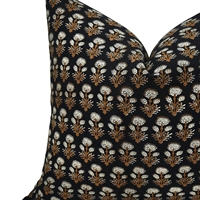 Sarung Bantal Dekoratif Motif Bunga Hitam Boho 100% Katun, Sarung Bantal Persegi untuk Sofa Ruang Tamu Dekorasi Rumah