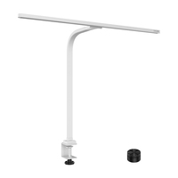 Lampe de table à bras articulé long et large, réglable, à clipser, avec variateur d'intensité et température de couleur, lumière intelligente pour lecture, bureau et étude