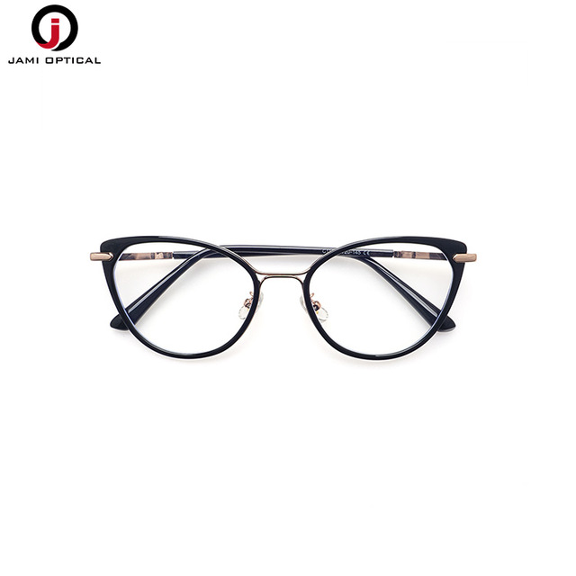 Wholesale High Quality Fashionable Cat Eye Eyeglasses Frame Optical Glasses Frame with Stainless Steel Metal Glasses