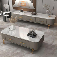 Nouvelle Arrivée Meubles de Salon Supports TV avec Table Basse Ensemble Table TV et Table Centrale Design Moderne Luxe Simple pour Salon