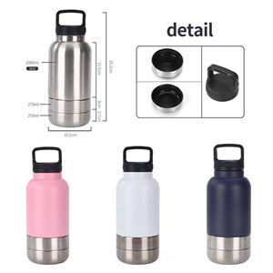 Bouteille d'eau de voyage isotherme portable 3-en-1 de 950 ml en acier inoxydable de luxe pour chiens et chats avec gamelles – Meilleure vente - Product Image 3