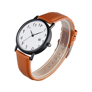 Moda numeri arabi quadrante <span class=keywords><strong>orologio</strong></span> da polso Unisex <span class=keywords><strong>con</strong></span> <span class=keywords><strong>cinturino</strong></span> <span class=keywords><strong>in</strong></span> <span class=keywords><strong>pelle</strong></span> calendario orologi al quarzo di alta qualità per uomo <span class=keywords><strong>donna</strong></span> - Product Image 2