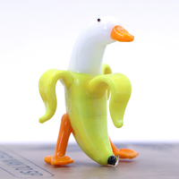 Vente en gros d'usine : Sculpture d'art Murano, Figurine d'animal en verre Canard Jaune, Décoration d'intérieur