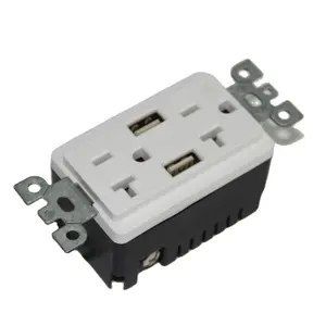 US Type ETL UL AC 15A 5 AC Outlet Multi USB Electrical Plug Smart Power Socket Outletとヒューズシャッター