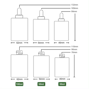 평평한 사각형 직사각형 럭셔리 15ml 30ml 50ml 100ml 투명 유리 스포이드 병 (칼라와 함께) 혈청 에센셜 오일 - Product Image 6
