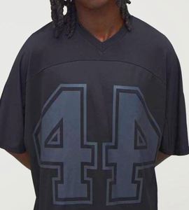 Black Oversized Boxy Mesh <b>Batwing</b> 44 Hockey <b>Top</b> and Short Set 100% Cotton Sweat Sets Unisex Fitness Tracksuit - Product Image 3