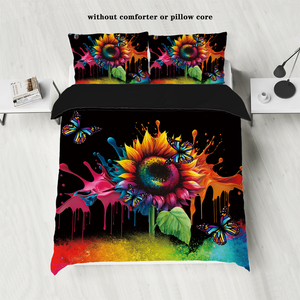 Tùy Chỉnh Thiết Kế In Đầy Màu Sắc Siêu Vua Kích Thước 3-Mảnh Bộ Đồ Giường Đặt 100% Bông Duvet Bìa Gối Phong Cách Cổ Điển Cho Khách Sạn - Product Image 2