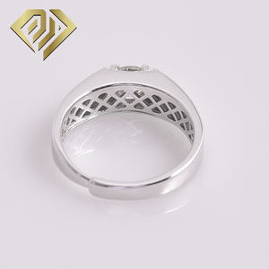 925 Sterling Zilveren Ring Ronde Moissanite Belofte Ring Voor Mannen - Product Image 3