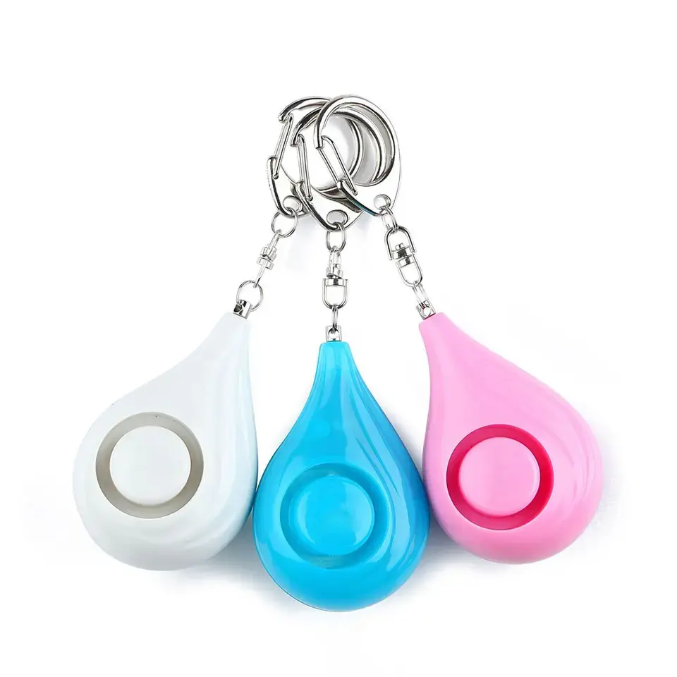 130db Self Defense OEM SOS Personal Security Safety Alarm Keychain Anti Attack Rape Emergency Personal Alarm Pink Blue white