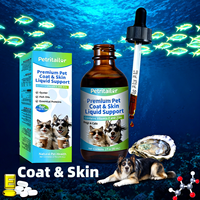 Extrait d'huître pour le pelage et la peau des animaux, liquide 60ml 2oz avec vitamine E, zinc, huiles de poisson, protéines essentielles pour chiens et chats, pelage brillant