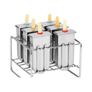 Edelstahl Eis am Stiel Maker Square Edge Eis am Stiel Formen Ice Pop Form Tablett & auslaufs ichere Silikon dichtungen. - Product Image 1