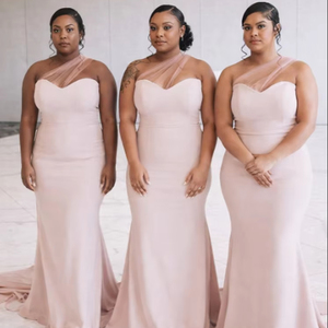 <span class=keywords><strong>Abito</strong></span> <span class=keywords><strong>da</strong></span> <span class=keywords><strong>Damigella</strong></span> a Sirena Rosa Antico in Spandex Elastico, Robe De Soirée Demoiselle D'honneur per Matrimonio in Spiaggia - Product Image 3