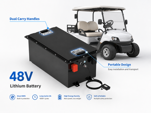 Batería LiFePO4 de 48V 100Ah 105Ah para Carrito de Golf, BMS Inteligente, Celdas de Grado A, LFP48100, Corriente de Descarga Máxima de 100A para EZGO, Club Car, <span class=keywords><strong>Yamaha</strong></span> - Product Image 1