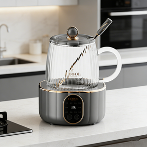 Taza Eléctrica Inteligente Multifunción con Calentamiento Automático para Café y Té, con Base Calefactora, para Hogar y Oficina, Taza de Vidrio para Cocinar - Product Image 5