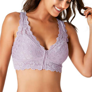 Commercio all'ingrosso Della Chiusura Lampo <span class=keywords><strong>Senza</strong></span> Fili <span class=keywords><strong>Reggiseno</strong></span> di Pizzo Delle Donne Floreale Sexy Del Merletto Bralette Top Crop - Product Image 3