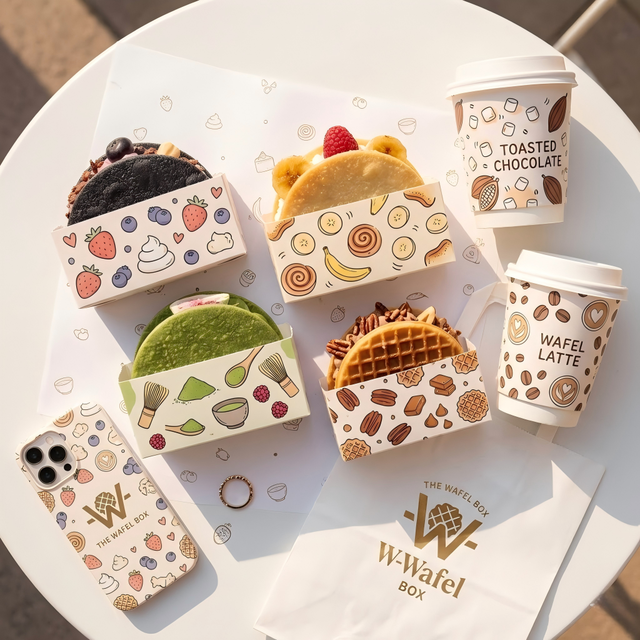 Enten Food Wrapping Paper Box Custom Takeaway Thick Egg Toast Hamburger Breakfast Sandwich Packaging Boxes