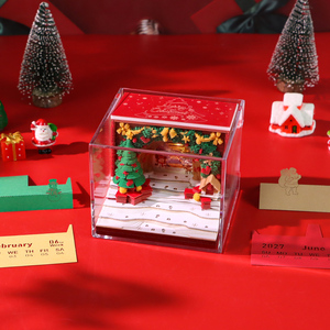 Bloc-notes 3D personnalisable gravé au laser, prêt à être expédié, idéal comme cadeau de Noël ou pour les fêtes - Product Image 3