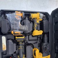 Meuleuse d'angle sans fil industrielle 4-en-1 sans balais avec interrupteur à palette, batterie, 125 mm, ensemble d'outils électriques robustes