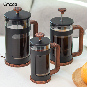 Cafetera Francesa Emode de Acero Inoxidable con Mango de Madera de Nogal de 32 oz, Cafetera y Tetera de Alta Calidad para Cafetería - Product Image 3
