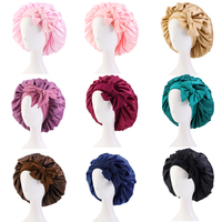 Nouveau design – Bonnet de nuit pour femme avec lien, grande taille, double couche, bonnets de nuit en satin pour le soin des cheveux