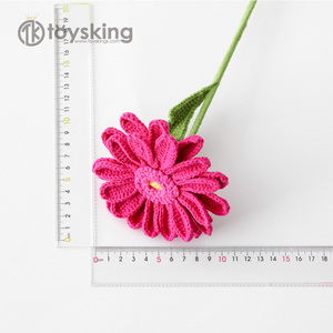 Grande fleur <span class=keywords><strong>de</strong></span> <span class=keywords><strong>Gerbera</strong></span> tissée branche <span class=keywords><strong>de</strong></span> chrysanthème africain double feuilles une est aussi très belle - Product Image 5