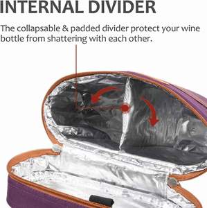Custom 2-Bottle Insulated Wine Cooler Bag Tumblers for <b>Beach</b> Travel Carrying Wine <b>Accessories</b> Featuring Stylish Purse Design - Product Image 3
