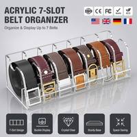 Organisateur de ceintures en acrylique - Support de rangement transparent pour ceintures avec séparateurs amovibles - 7 compartiments et support de présentation
