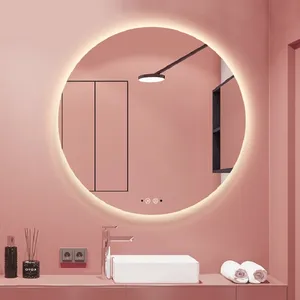 Specchio da bagno specchi per il trucco forma rotonda Multi dimensioni impermeabile Anti-appannamento specchio a LED per bagno a tre colori