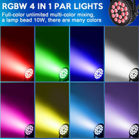 Projecteur LED professionnel 18x10W RGBW 4-en-1 DMX512 IP33 CRI90 Haute Luminosité E27 Dimmable 7950 Lumens pour Scène et DJ