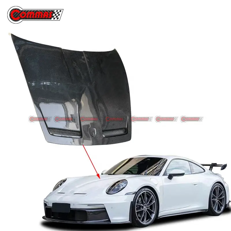 Cubierta delantera de capó de fibra de carbono para coche, cubierta modificada a estilo de GT-3 para Porsche 911-992