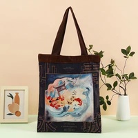 Bolsa de algodón para playa, bolso de lona, estuche para cuchillos, embalaje sostenible, cierre con cordón, bolsas de trabajo para enfermeras, con fuelle en T, estampado en caliente
