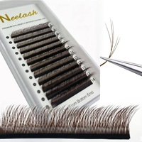 Extensions de cils YY effet renard brun 5D, courbure C et D mixtes, cils effilés multicouches, effet renard volumineux, pour cils gauche et droit, Fournitures pour cils