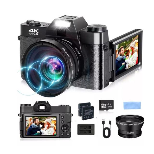 Factory Directly Sell R10 4K HD 75MP Retro Mirrorless Camera 16x Zoom WiFi Digital Camera With 3-Inch Flip Screen 64G
