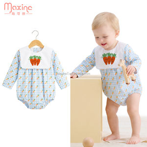 Babykleidung für Jungen, Oster-Langarm-Strampler mit Karotten-Motiv, Individuelles Logo, Kleidungssets für Kleinkinder und Mädchen - Product Image 1