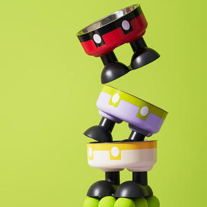 Mangkuk Kucing Plastik Anti Benturan dengan Pelindung Leher Kartun, Mangkuk Air Tinggi untuk Hewan Peliharaan, Mangkuk Anjing Anti Spondylosis Serviks yang Ditinggikan untuk Memberi Makan - Product Image 3