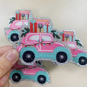 Roze Turquoise Kersttruck <span class=keywords><strong>Patch</strong></span> Santa Borduurwerk Zilver Glitter <span class=keywords><strong>Patch</strong></span> Cadeau Truck Kleine <span class=keywords><strong>3</strong></span> "<span class=keywords><strong>Patch</strong></span> - Product Image 4