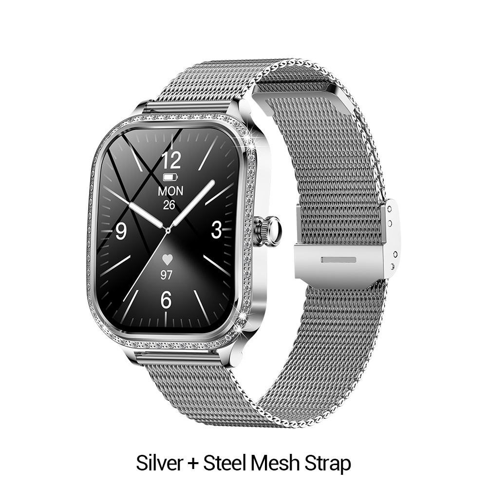 Argent + bracelet en maille d'acier