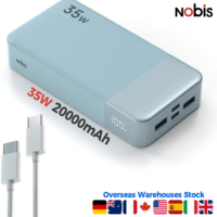 Prêt à être expédié, batterie externe portable de 35 W, 20 000 mAh, haute capacité, charge rapide Type-C, mince, pour téléphone portable