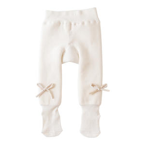 Leggings tricotés d'hiver pour bébé, collants épais doublés polaire absorbant la transpiration, collants chauds pour bébé fille, <span class=keywords><strong>taille</strong></span> haute, protection du ventre, avec nœud - Product Image 5
