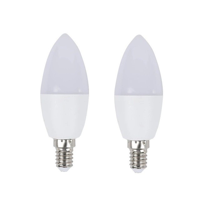 Plastic Wrapped Aluminum Pointed Bulb Tail Light Bulb Milky Cover Candle Bulb E14 E27 Pure White Garden