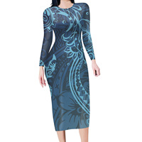 Haute qualité personnalisé Samoa Tonga Puletasi robe pour femmes grande taille ourlet irrégulier demi manches tenue décontractée 2 pièces été avant