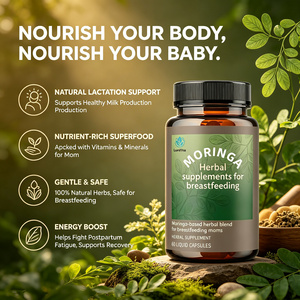 OEM More Milk Moringa Capsule Liquide 60 pezzi Integratore Erboristico <span class=keywords><strong>per</strong></span> Mamme che Allattano Supporta la Produzione di Latte Senza OGM Senza Fieno Greco - Product Image 3