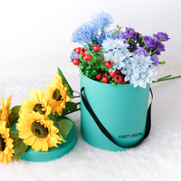 Emballage cadeau de luxe personnalisé en forme de chapeau rond en carton avec ruban pour mariage, grand format, fleurs fraîches, roses