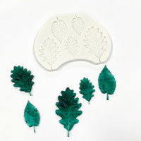 DMERI Moule en silicone écologique en forme de feuille, moules à fleurs roses pour fondant, outils de décoration de gâteaux DIY, pour sucre, bonbons, résine, argile, chocolat
